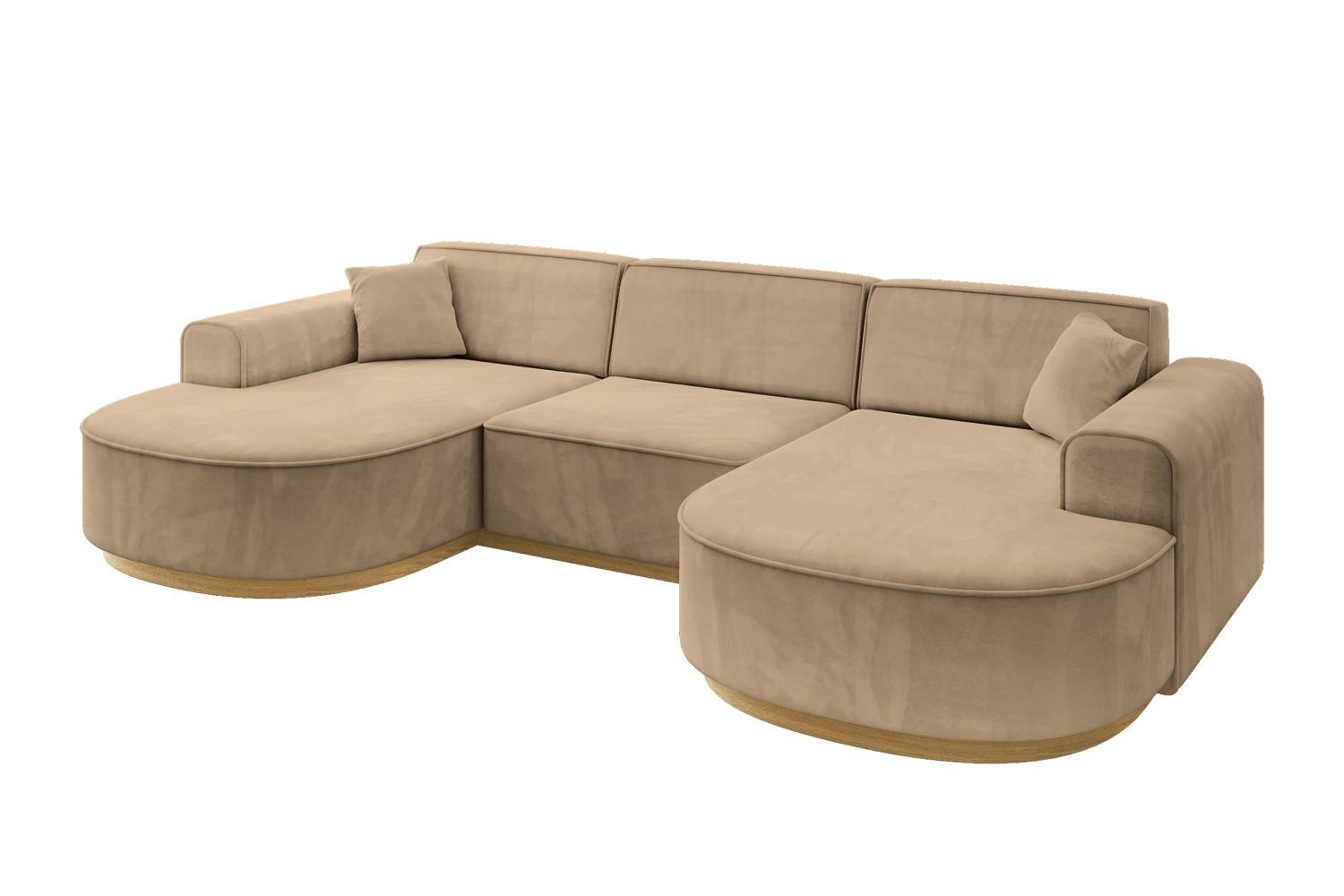 wohnli-moebel-suche-800001617116 Wohnli Möbelsuche - WOHNLANDSCHAFT MARI-U1-v2 - 303x171x83 cm Taupe Velours