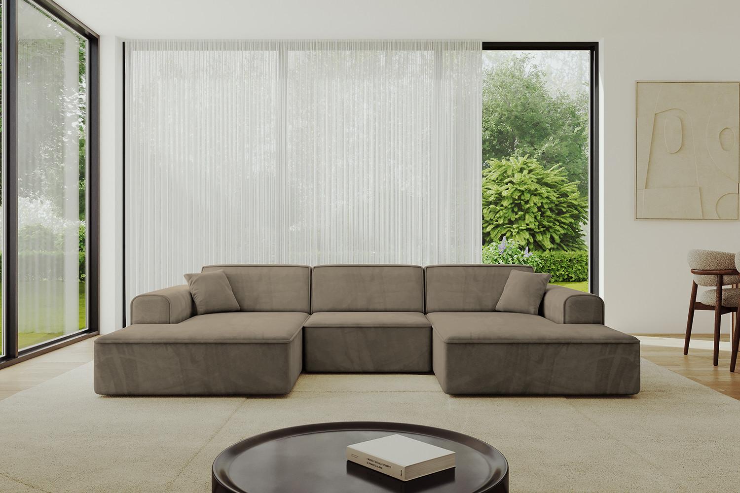 WOHNLANDSCHAFT IREA-U1-v3 - 303x171x79 cm Braun Textil ALTDECOR Möbel > Sofas & Couches > Wohnlandschaften > Wohnlandschaften U-Form Braun