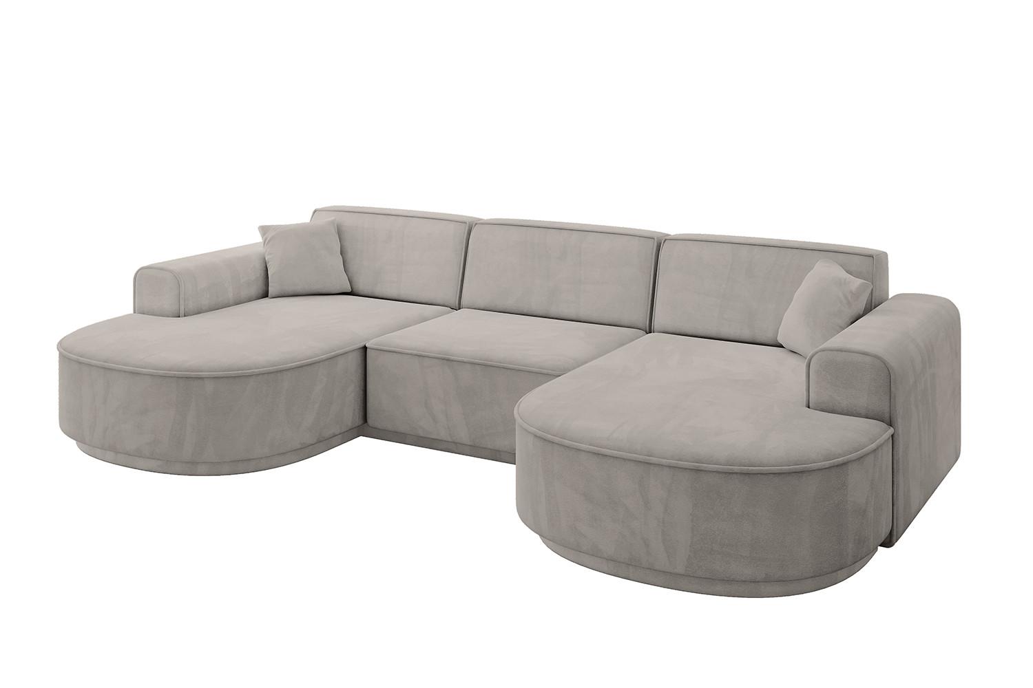 Wohnli Möbelsuche - WOHNLANDSCHAFT MARI-U1-v3 - 303x171x83 cm Hellbraun Velours