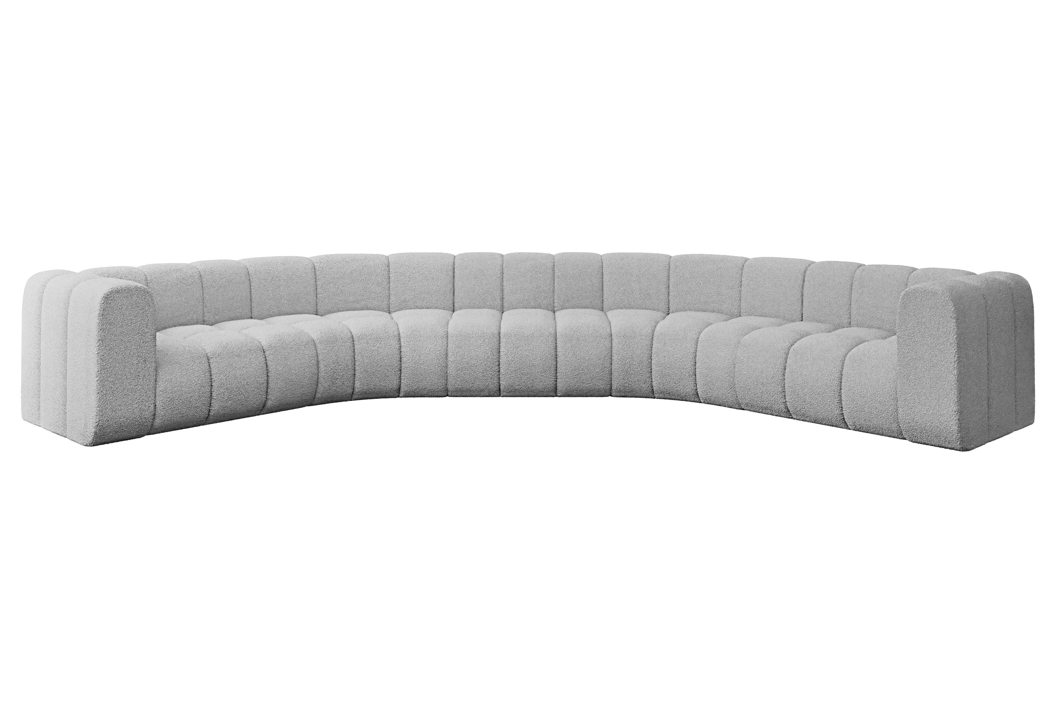Wohnli Möbelsuche - WOHNLANDSCHAFT modulares Sofa Lazro-U1 - 373x373x70 cm Hellgrau