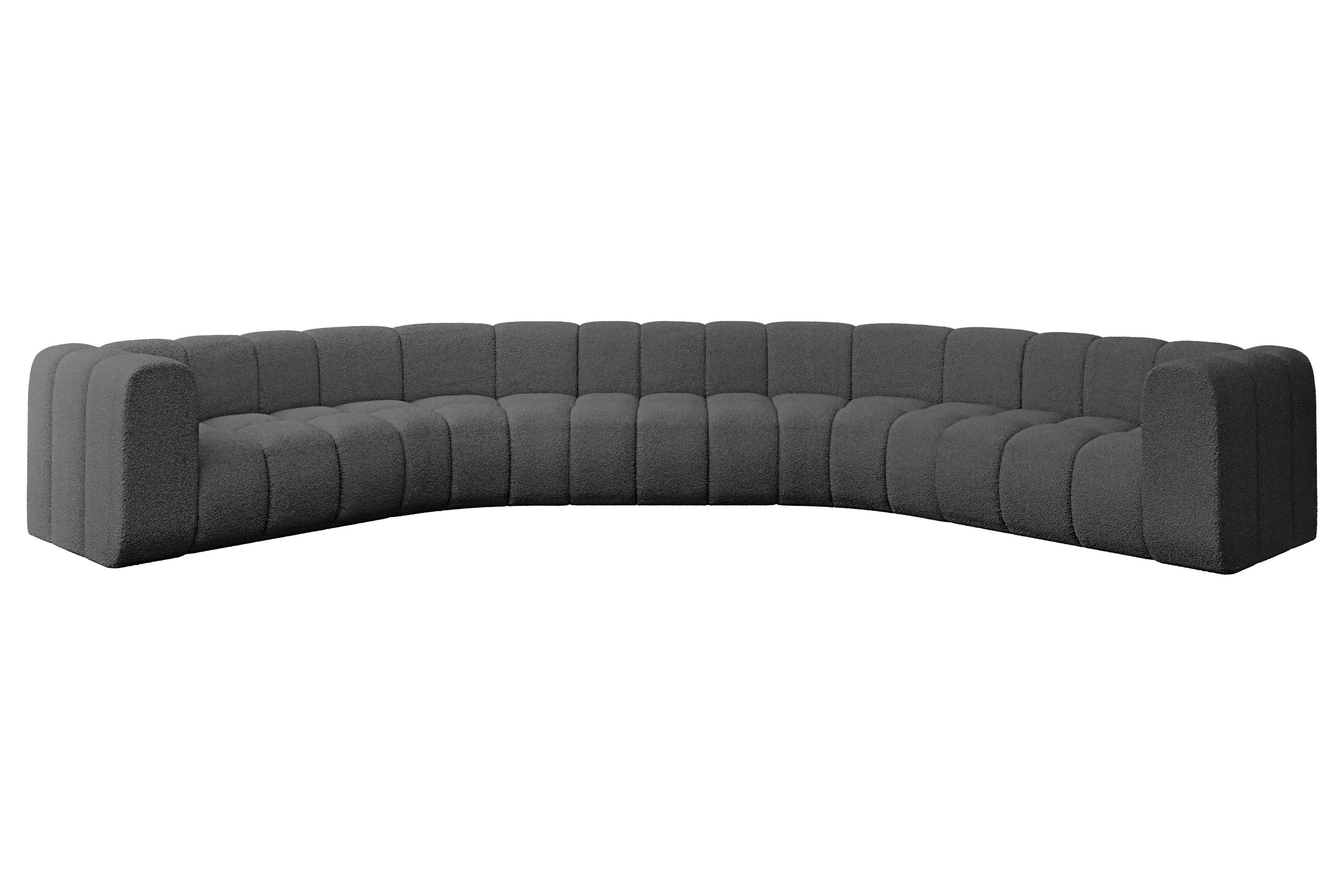Wohnli Möbelsuche - WOHNLANDSCHAFT modulares Sofa Lazro-U1 - 373x373x70 cm Grau