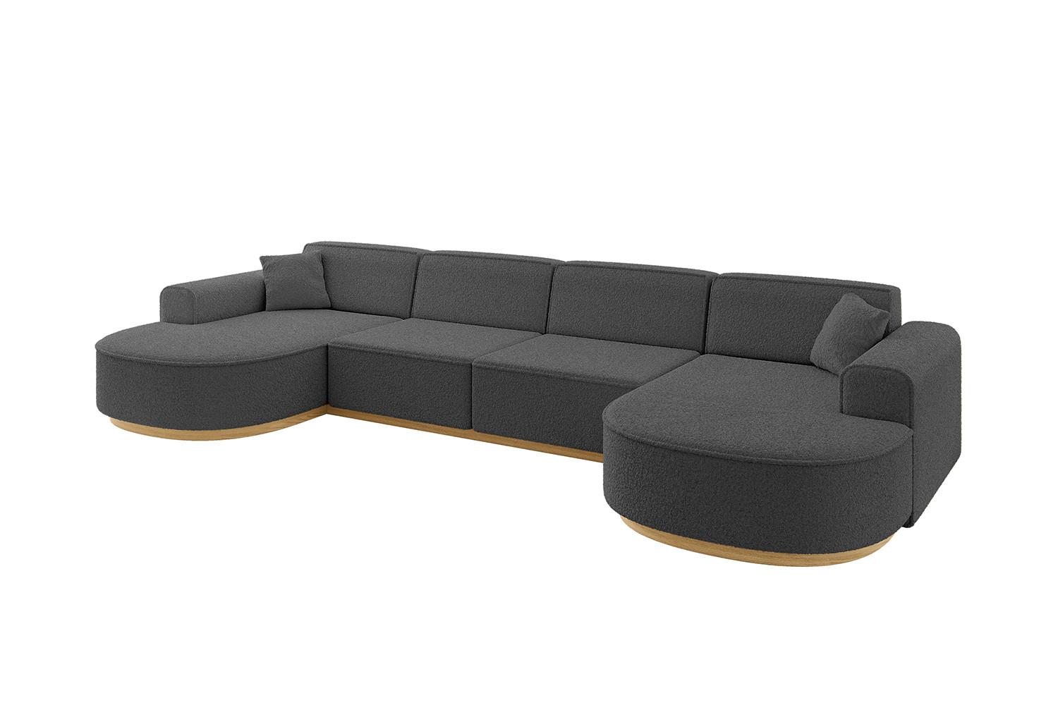 wohnli-moebel-suche-800001617188 Wohnli Möbelsuche - WOHNLANDSCHAFT MARI-U2-v2 - 388x171x83 cm Grau Bouclé
