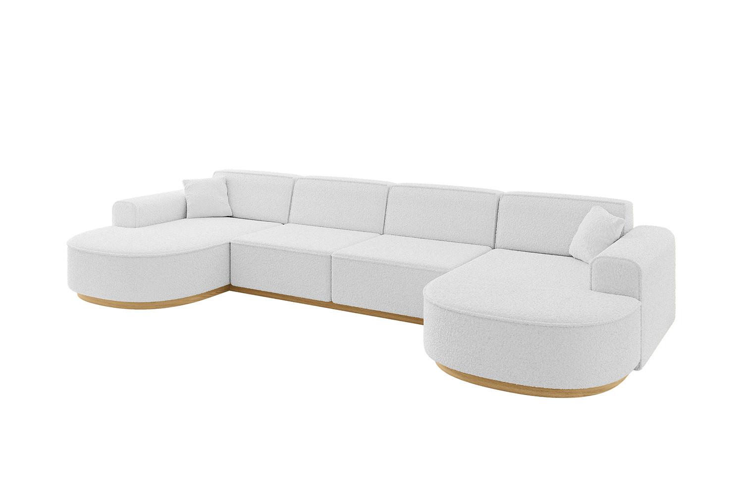 wohnli-moebel-suche-800001617190 Wohnli Möbelsuche - WOHNLANDSCHAFT MARI-U2-v2 - 388x171x83 cm Weiß Bouclé