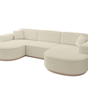 Wohnli Möbelsuche - WOHNLANDSCHAFT MARI-U1-v1 - 303x171x83 cm Beige Bouclé