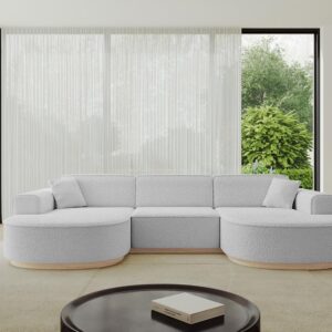 WOHNLANDSCHAFT MARI-U1-v1 - 303x171x83 cm Hellgrau Bouclé Textil ALTDECOR Möbel > Sofas & Couches > Wohnlandschaften > Wohnlandschaften U-Form Grau