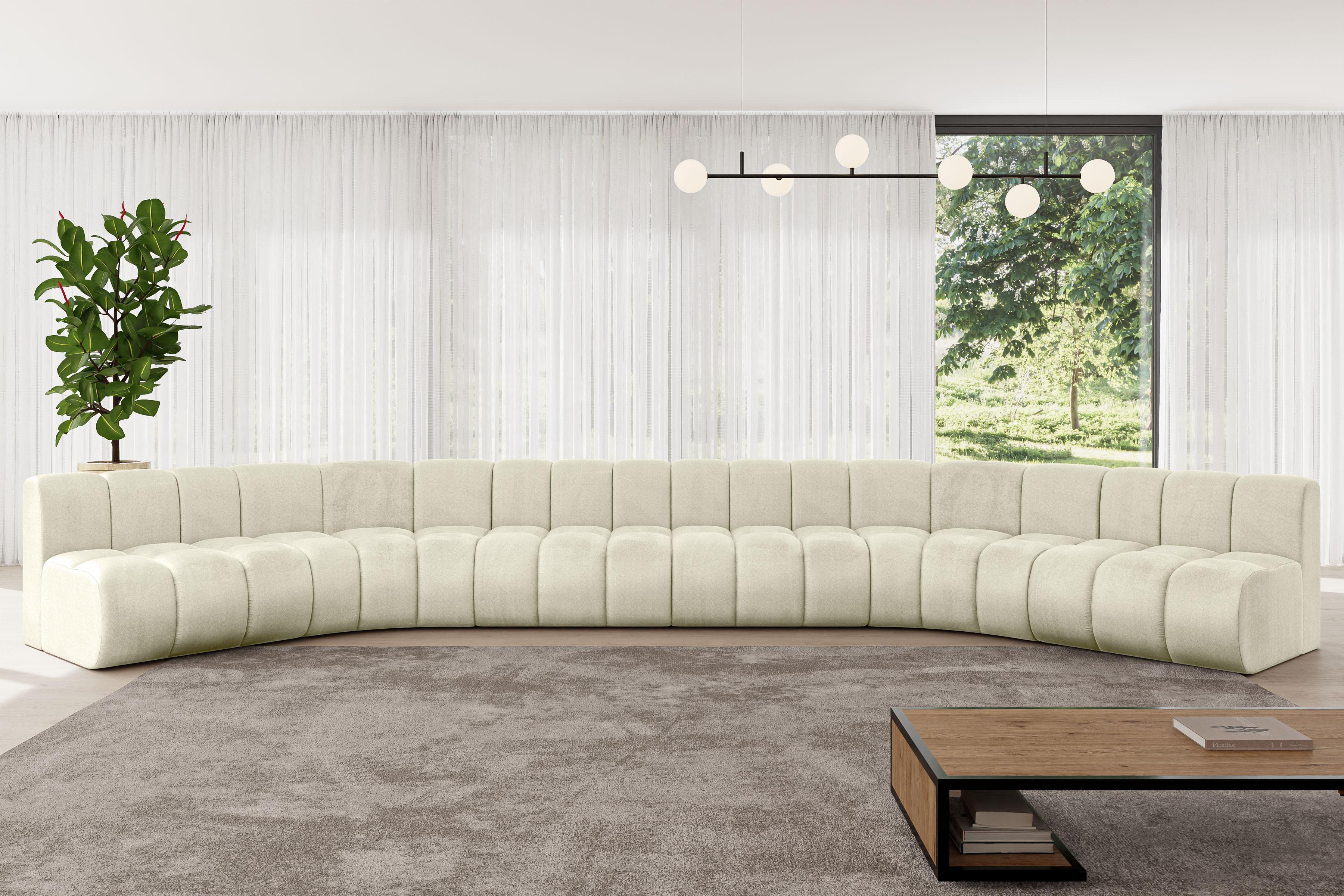 WOHNLANDSCHAFT modulares Sofa Montra-U2 - 581x174x70 cm Beige Textil ALTDECOR Möbel > Sofas & Couches > Wohnlandschaften > Wohnlandschaften U-Form Beige