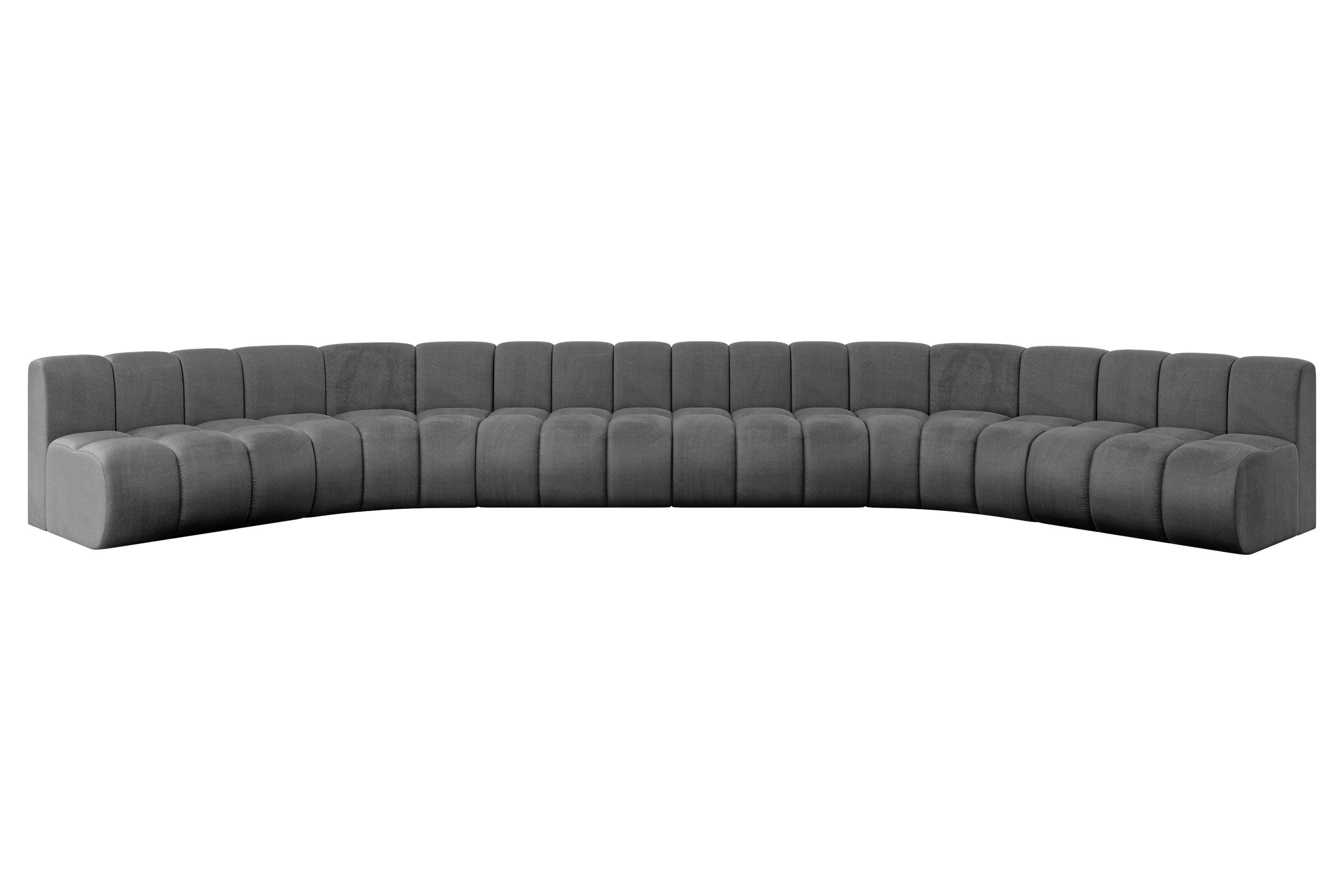 Wohnli Möbelsuche - WOHNLANDSCHAFT modulares Sofa Montra-U2 - 581x174x70 cm Dunkelgrau