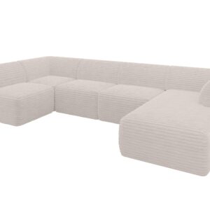 wohnli-moebel-suche-800001617217 Wohnli Möbelsuche - WOHNLANDSCHAFT Ottomane Rechts MOVO-L 345x180x78 cm Creme Cord