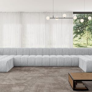WOHNLANDSCHAFT modulares Sofa Joren-U3 - 501x177x70 cm Grau Textil ALTDECOR Möbel > Sofas & Couches > Wohnlandschaften > Wohnlandschaften U-Form Grau