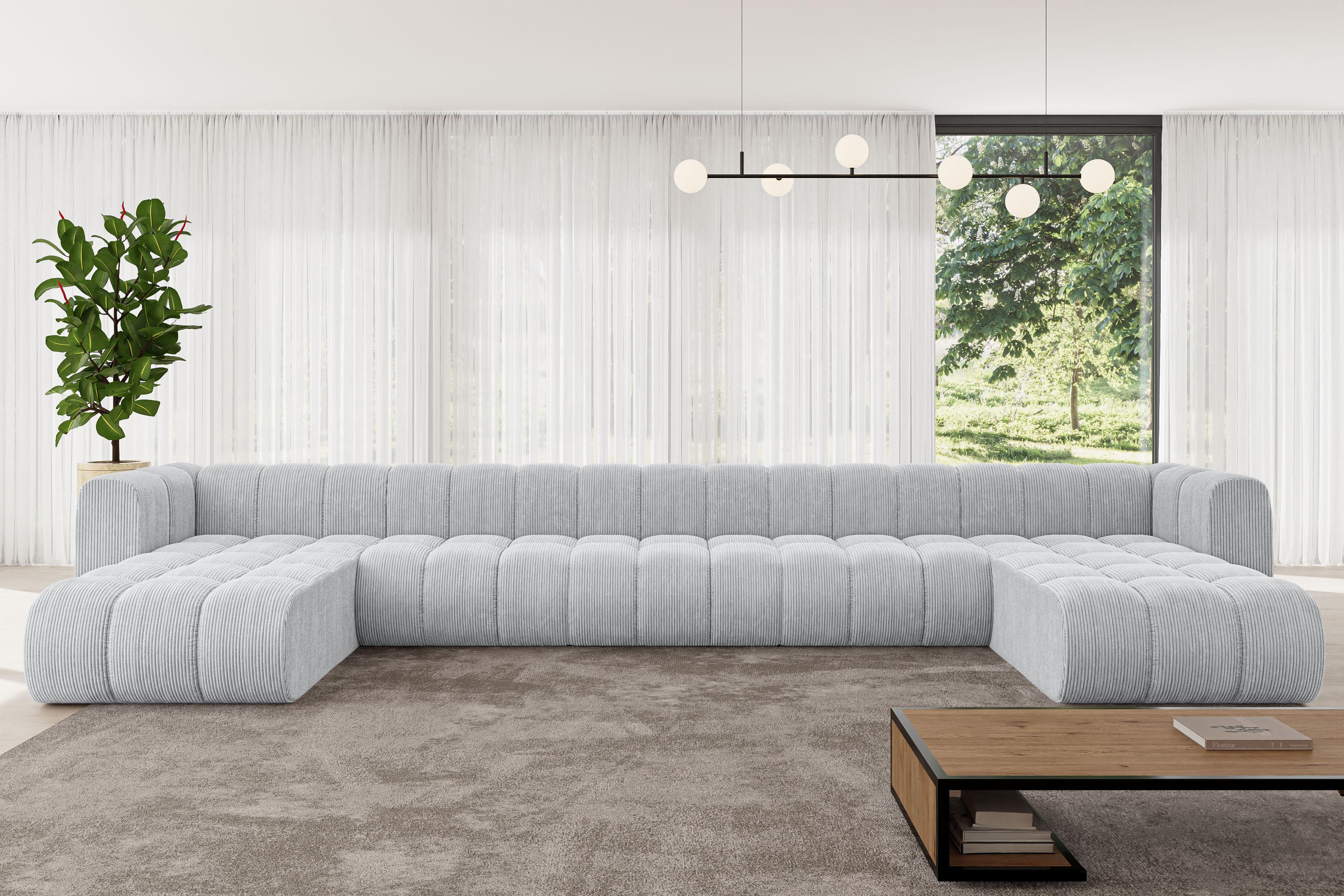 WOHNLANDSCHAFT modulares Sofa Joren-U3 - 501x177x70 cm Grau Textil ALTDECOR Möbel > Sofas & Couches > Wohnlandschaften > Wohnlandschaften U-Form Grau