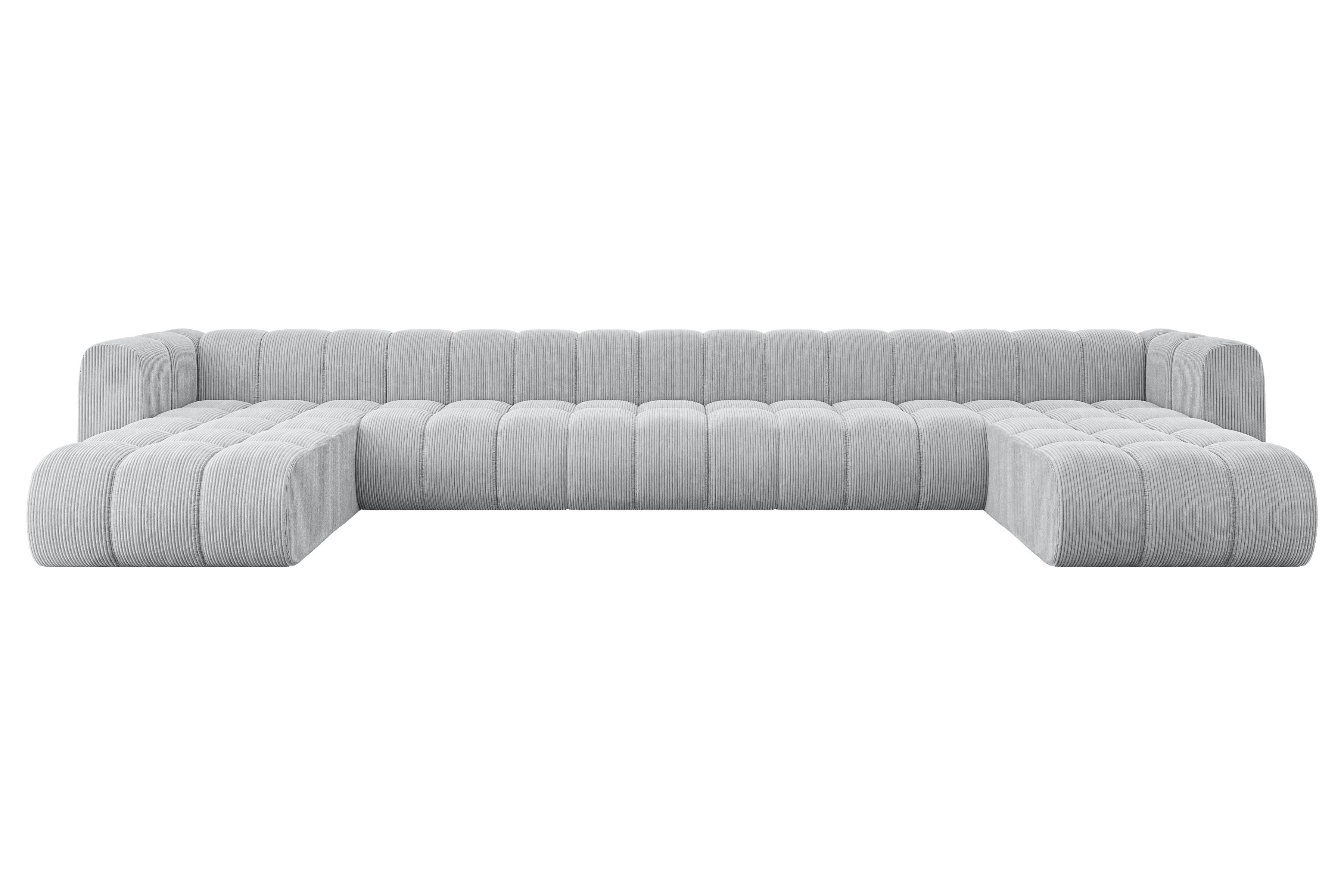 Wohnli Möbelsuche - WOHNLANDSCHAFT modulares Sofa Joren-U3 - 501x177x70 cm Grau