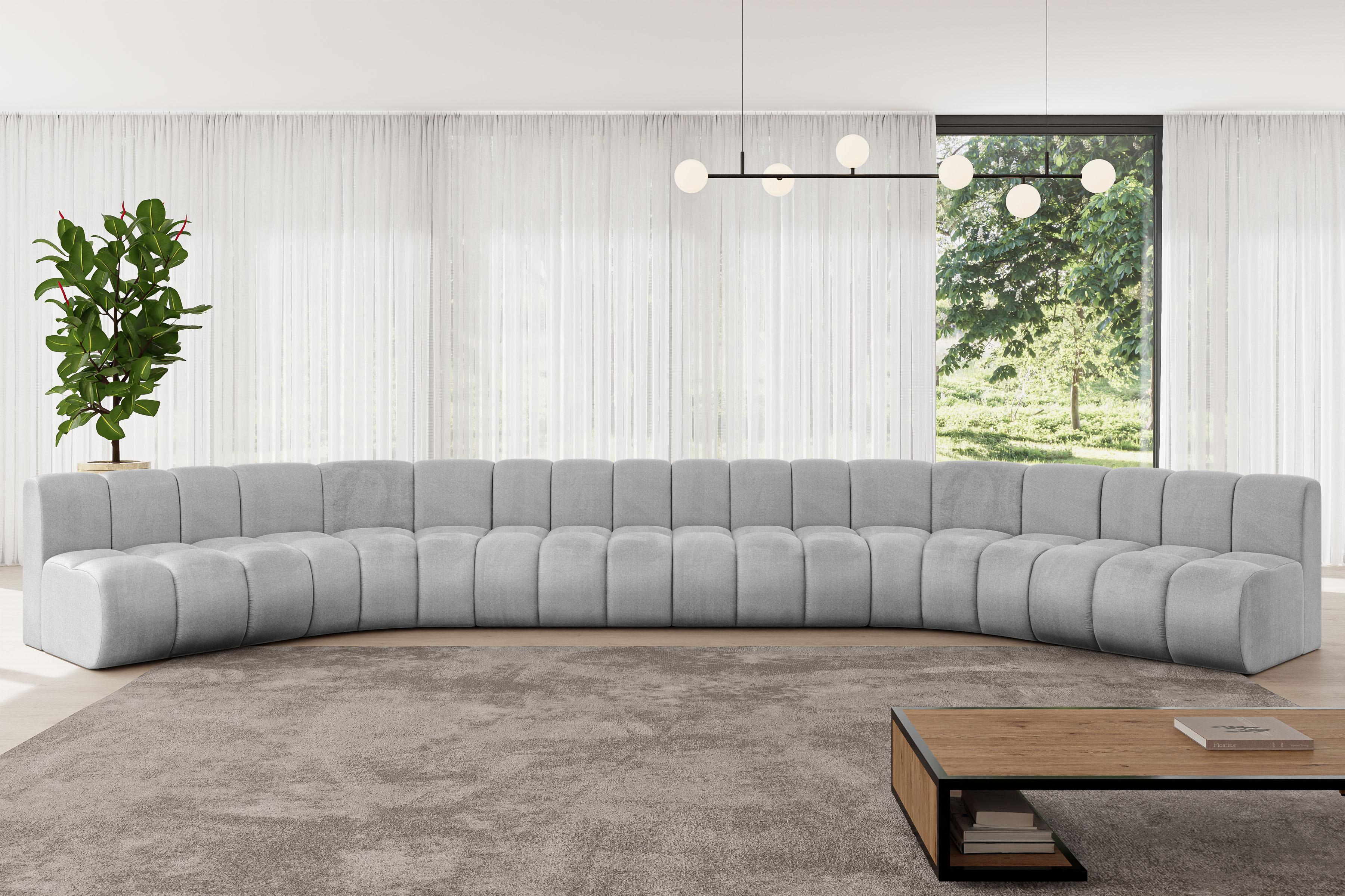 wohnli-moebel-suche-800001617233-1 WOHNLANDSCHAFT modulares Sofa Montra-U2 - 581x174x70 cm Grau Textil ALTDECOR Möbel > Sofas & Couches > Wohnlandschaften > Wohnlandschaften U-Form Grau