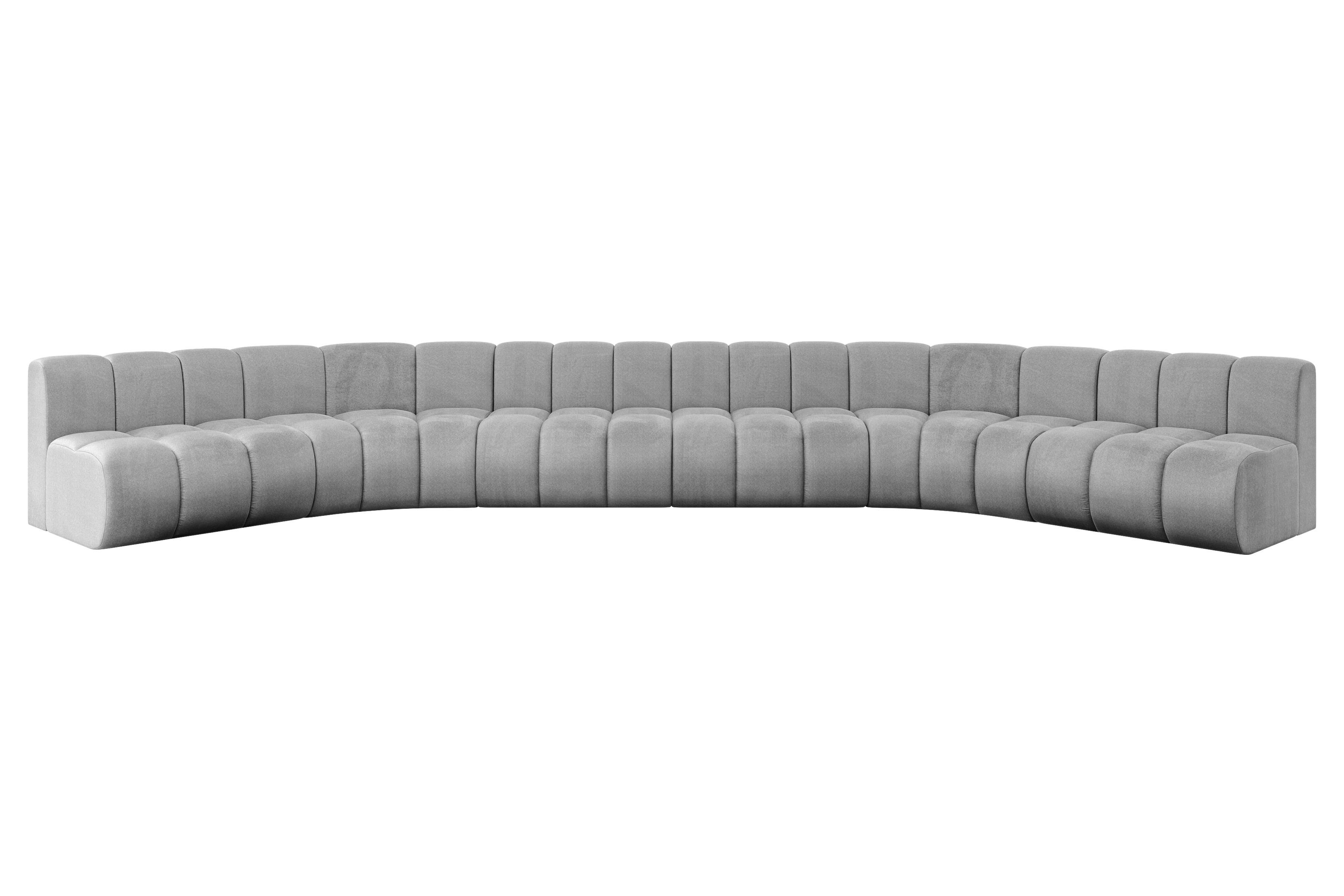 wohnli-moebel-suche-800001617233 Wohnli Möbelsuche - WOHNLANDSCHAFT modulares Sofa Montra-U2 - 581x174x70 cm Grau