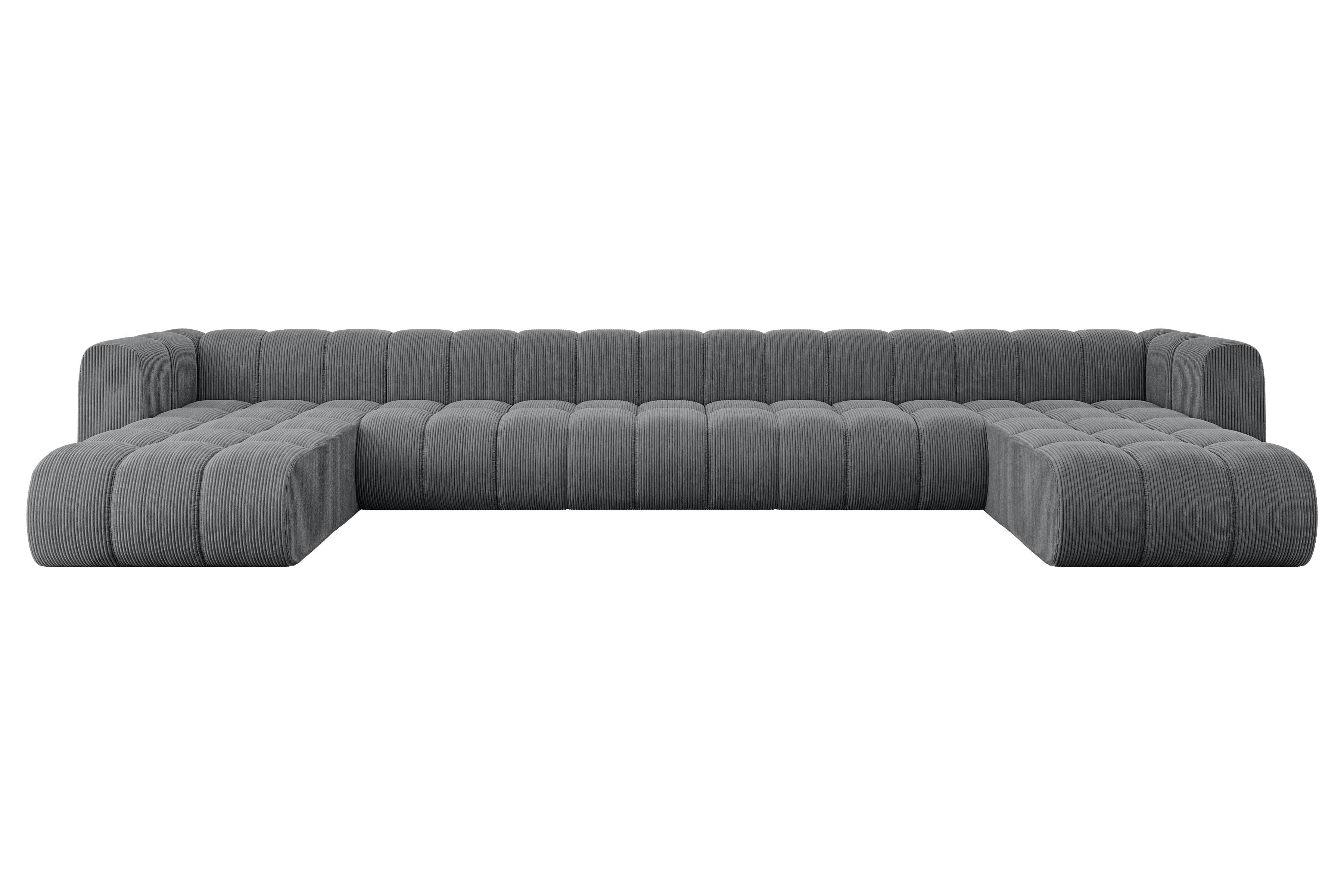 Wohnli Möbelsuche - WOHNLANDSCHAFT modulares Sofa Joren-U3 - 501x177x70 cm Dunkelgrau