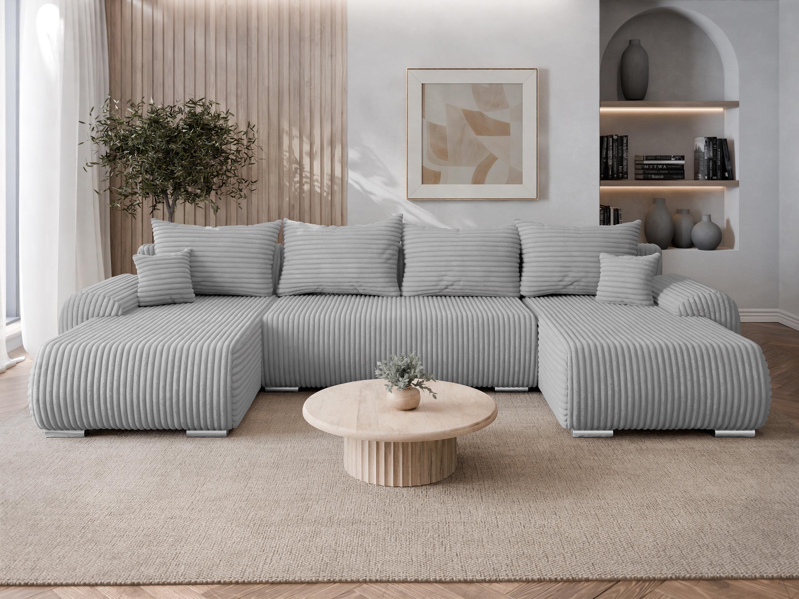 WOHNLANDSCHAFT Ubo U Cord Textil MIRJAN24 Möbel > Sofas & Couches > Wohnlandschaften > Wohnlandschaften U-Form Grau