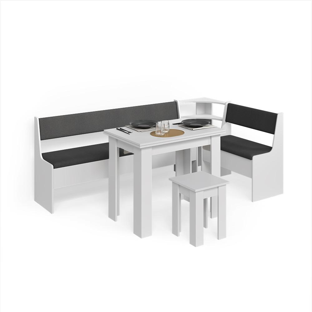 wohnli-moebel-suche-800001619949 Wohnli Möbelsuche - ECKBANKGRUPPE Tiberio Weiß 210 x 120 cm mit Tisch