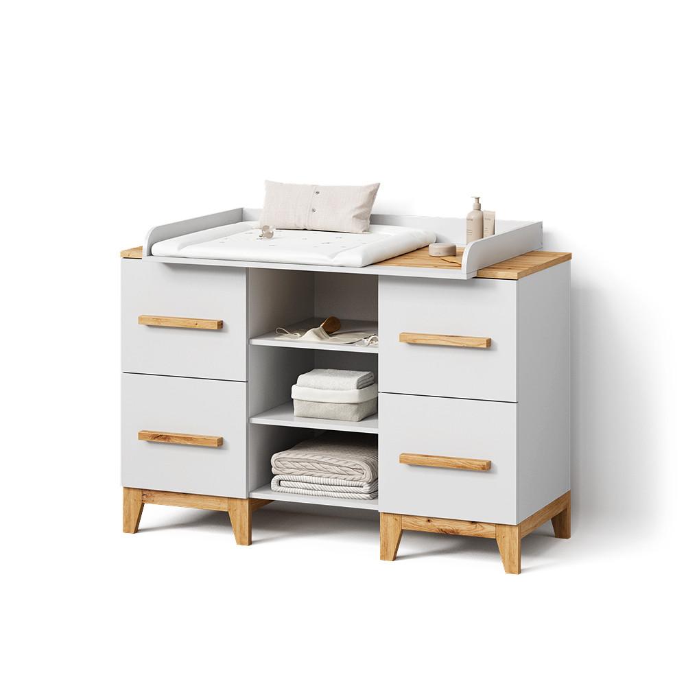 wohnli-moebel-suche-800001619955 Wohnli Möbelsuche - WICKELKOMMODE Mailo Weiß/Artisan XL mit 4 Schubladen