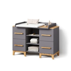 wohnli-moebel-suche-800001619958 Wohnli Möbelsuche - WICKELKOMMODE Mailo Grau/Artisan XL mit 4 Schubladen