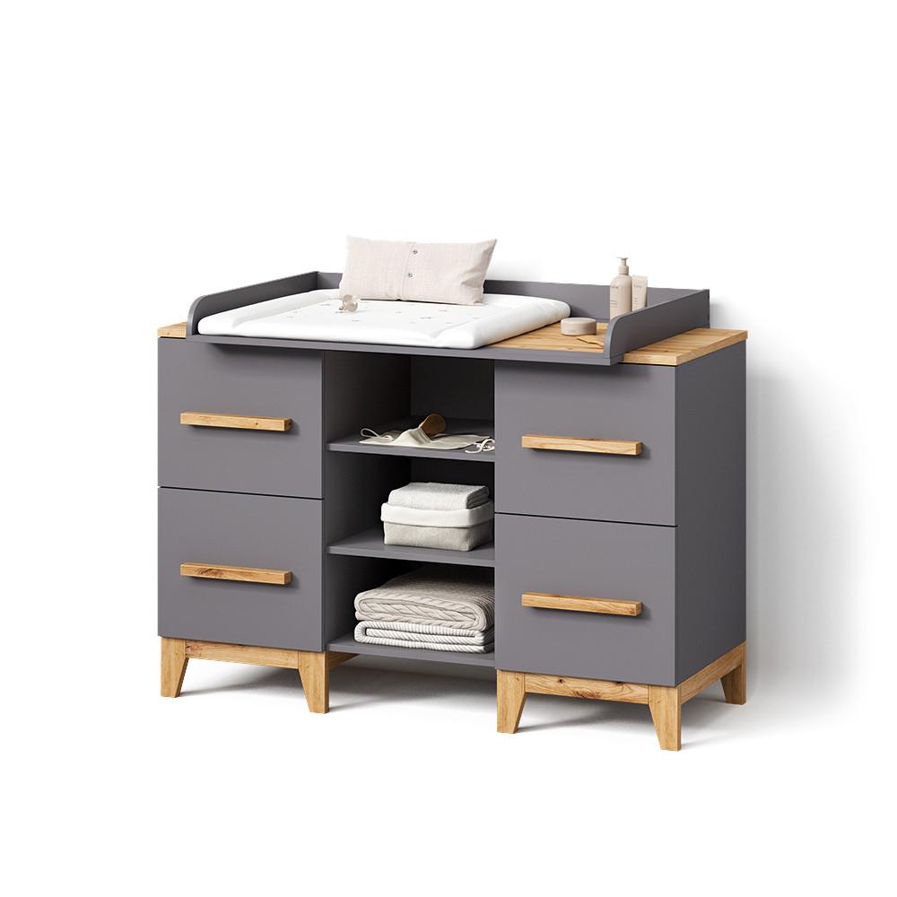 wohnli-moebel-suche-800001619958 Wohnli Möbelsuche - WICKELKOMMODE Mailo Grau/Artisan XL mit 4 Schubladen