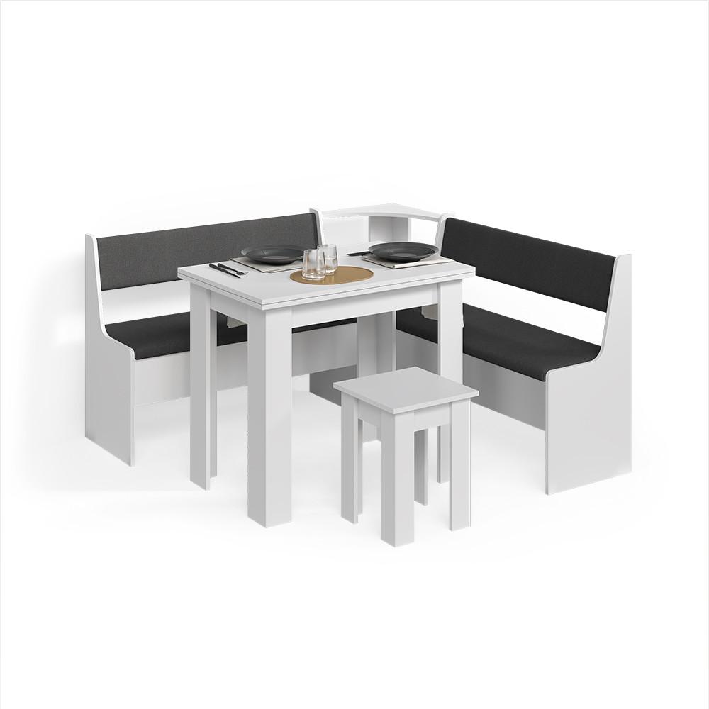 wohnli-moebel-suche-800001619963 Wohnli Möbelsuche - ECKBANKGRUPPE Tiberio Weiß 150 x 150 cm mit Tisch