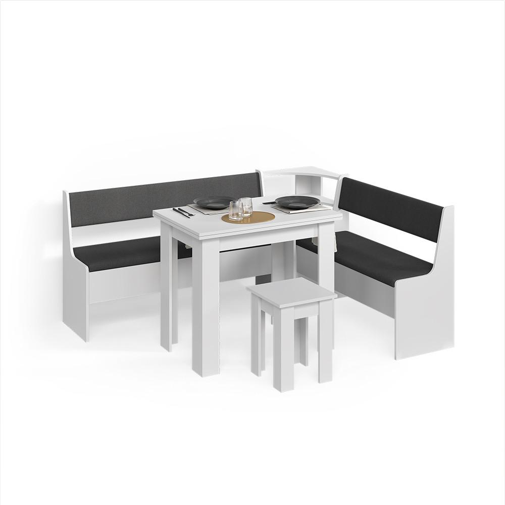 wohnli-moebel-suche-800001619984 Wohnli Möbelsuche - ECKBANKGRUPPE Tiberio Weiß 180 x 150 cm mit Tisch