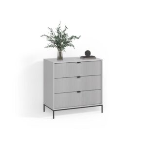 Wohnli Möbelsuche - KOMMODE Aterno Grau 42 x 81.2 cm mit 3 Schubladen