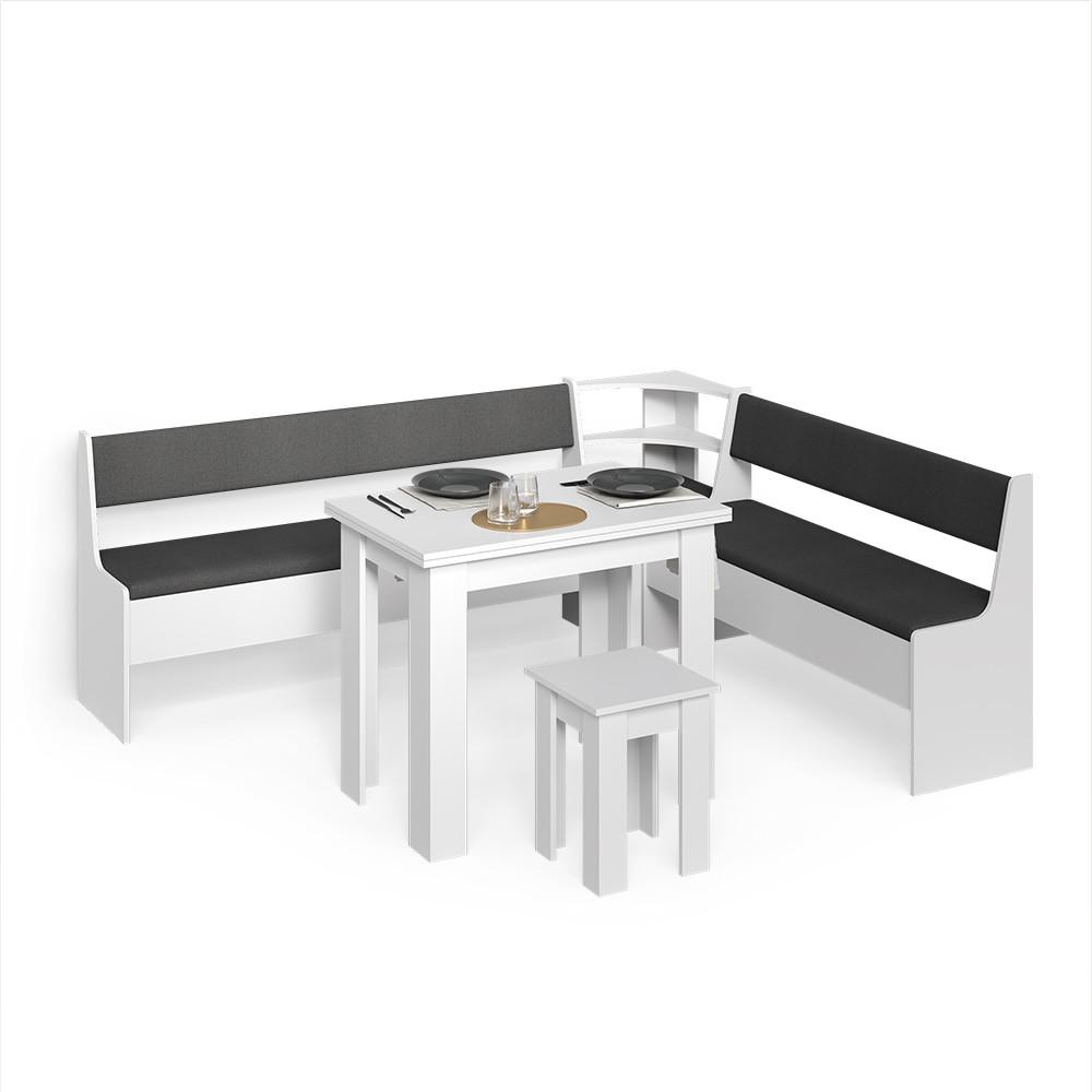 wohnli-moebel-suche-800001620021 Wohnli Möbelsuche - ECKBANKGRUPPE Tiberio Weiß 210 x 180 cm mit Tisch