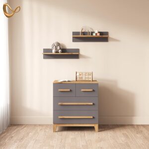 KOMMODE Mailo Grau/Artisan 80 x 88 cm mit 4 Schubladen Holzwerkstoff Livinity® Möbel > Kommoden & Schubladenschränke > Kommoden Grau