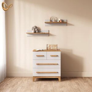 wohnli-moebel-suche-800001620030-1 KOMMODE Mailo Weiß/Artisan 80 x 88 cm mit 4 Schubladen Holzwerkstoff Livinity® Möbel > Kommoden & Schubladenschränke > Kommoden Weiß