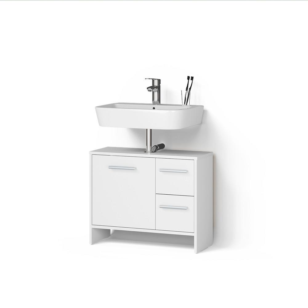 wohnli-moebel-suche-800001620060 Wohnli Möbelsuche - WASCHBECKENUNTERSCHRANK Amalfi Weiß 70.2 x 57 cm mit 2 Schubladen und 1 Tür