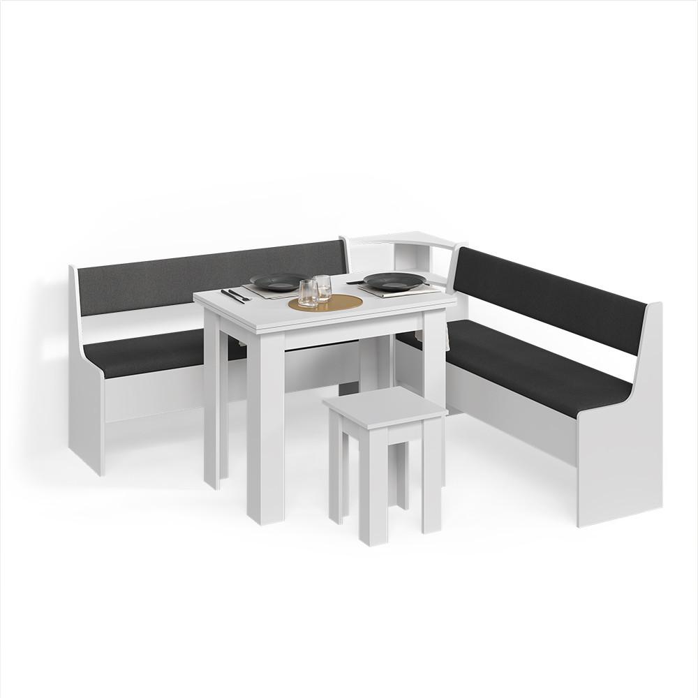 wohnli-moebel-suche-800001620074 Wohnli Möbelsuche - ECKBANKGRUPPE Tiberio Weiß 180 x 180 cm mit Tisch