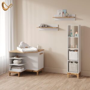 wohnli-moebel-suche-800001620088-1 WICKELKOMMODE Mailo Weiß/Artisan mit Tür Holzwerkstoff Livinity® Möbel > Kommoden & Schubladenschränke > Wickelkommoden Weiß