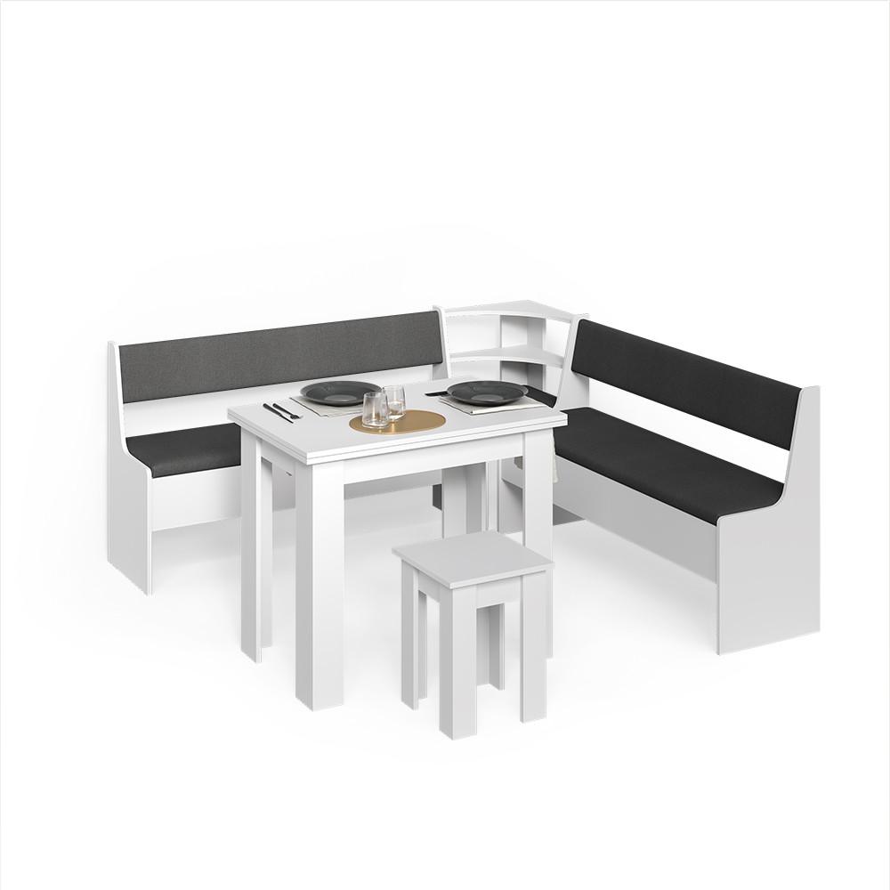 wohnli-moebel-suche-800001620094 Wohnli Möbelsuche - ECKBANKGRUPPE Tiberio Weiß 210 x 210 cm mit Tisch