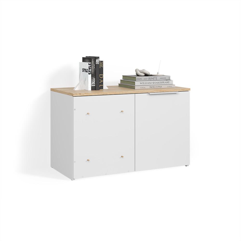 wohnli-moebel-suche-800001620104 Wohnli Möbelsuche - ECKKOMMODE Piave Weiß/Sonoma mit Tür