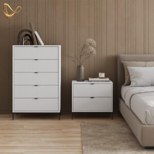 wohnli-moebel-suche-800001620131-1 KOMMODE Aterno Weiß 76 x 120 cm mit 5 Schubladen Holzwerkstoff Livinity® Möbel > Kommoden & Schubladenschränke > Kommoden Weiß
