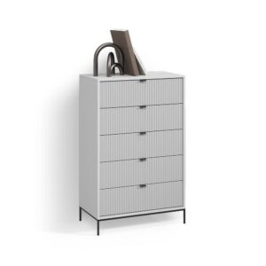 Wohnli Möbelsuche - KOMMODE Aterno Grau 76 x 120 cm mit 5 Schubladen