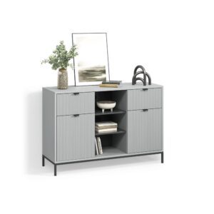 Wohnli Möbelsuche - KOMMODE Aterno Grau 120 x 81.2 cm mit 2 Schubladen und 2 Türen