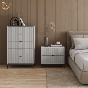 wohnli-moebel-suche-800001620151-1 NACHTTISCHE Aterno Grau 2er Set Holzwerkstoff Livinity® Möbel > Kommoden & Schubladenschränke > Nachttische Grau