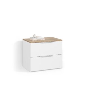 wohnli-moebel-suche-800001620180 Wohnli Möbelsuche - KOMMODE Piave Weiß/Sonoma 60 x 50 cm mit 2 Schubladen