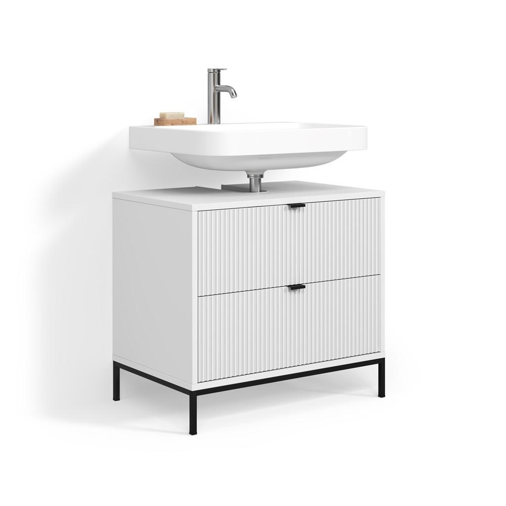 Wohnli Möbelsuche - WASCHBECKENUNTERSCHRANK Aterno Weiß 70 x 63 cm mit 2 ausziehbaren Schubladen