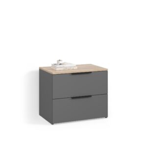 Wohnli Möbelsuche - KOMMODE Piave Anthrazit 60 x 50 cm mit 2 Schubladen