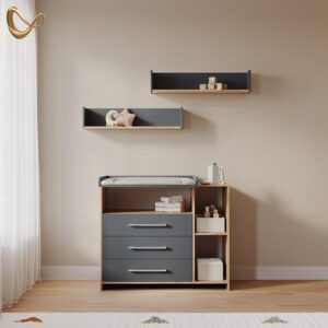 wohnli-moebel-suche-800001620219-1 WICKELKOMMODE Torino Anthrazit/Sonoma mit Schubladen Holzwerkstoff Livinity® Möbel > Kommoden & Schubladenschränke > Wickelkommoden Anthrazit
