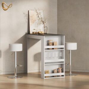 BARTISCH Regusa Weiß/Anthrazit 57 x 117 cm Holzwerkstoff Livinity® Möbel > Tische > Bartische Weiß