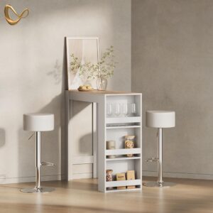 wohnli-moebel-suche-800001620259-1 BARTISCH Regusa Weiß/Sonoma 45 x 110 cm Holzwerkstoff Livinity® Möbel > Tische > Bartische Weiß