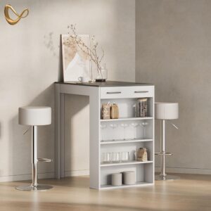 BARTISCH Regusa Weiß/Anthrazit 67 x 100 cm Holzwerkstoff Livinity® Möbel > Tische > Bartische Weiß