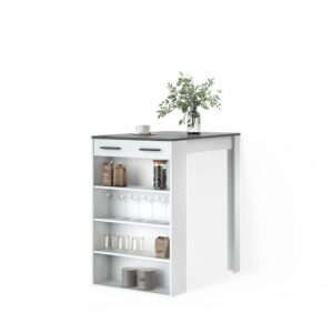 Wohnli Möbelsuche - BARTISCH Regusa Weiß/Anthrazit 67 x 100 cm