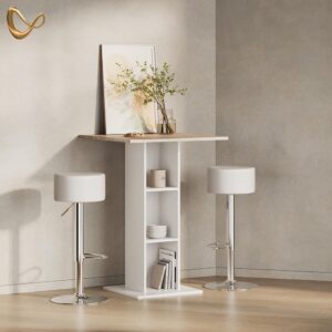 BARTISCH Regusa Weiß/Sonoma 75 x 75 cm Holzwerkstoff Livinity® Möbel > Tische > Bartische Weiß