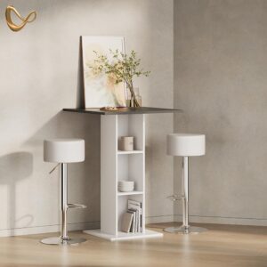 BARTISCH Regusa Anthrazit/Weiß 75 x 75 cm Holzwerkstoff Livinity® Möbel > Tische > Bartische Anthrazit