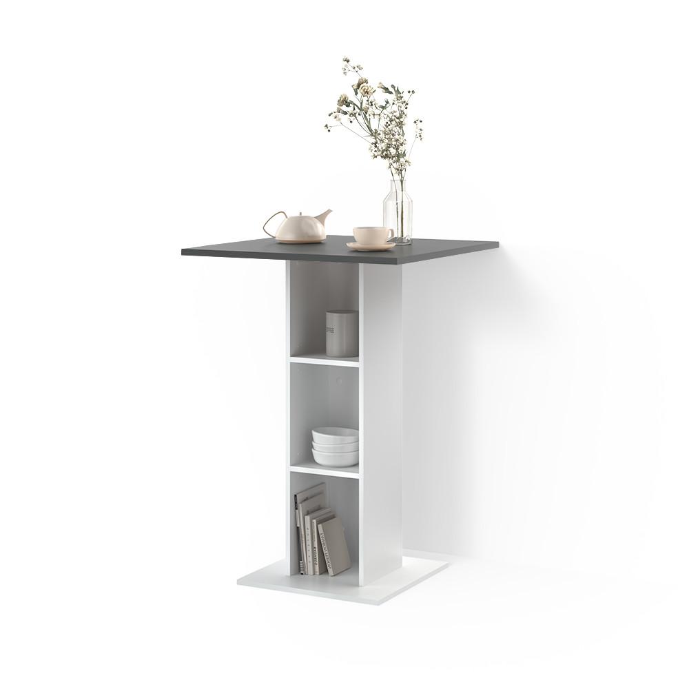 Wohnli Möbelsuche - BARTISCH Regusa Anthrazit/Weiß 75 x 75 cm