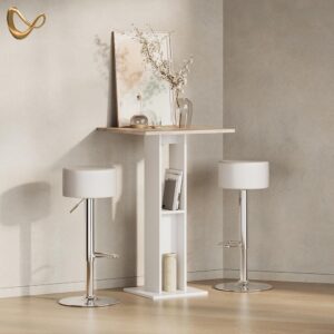 BARTISCH Regusa Weiß/Sonoma 65 x 65 cm Holzwerkstoff Livinity® Möbel > Tische > Bartische Weiß